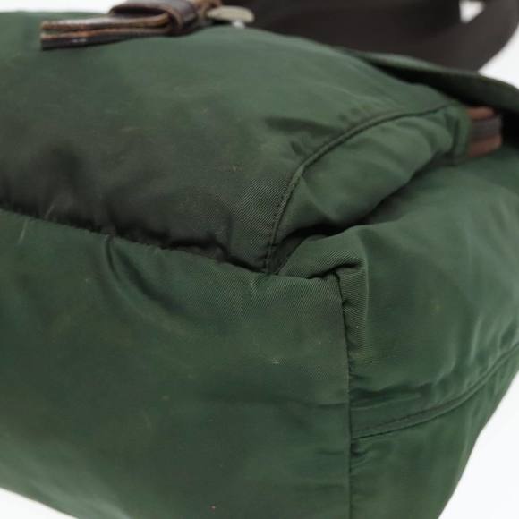 PRADA Shoulder Bag Nylon Green Brown Silver Auth bs18578 - Picture 9 of 16